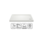 1700x800mm Rectangular Shower Tray – Low Profile 45mm – Stone Resin – Anti-Slip – White – Pearl