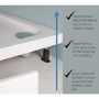 GRADE A1 - 95mm High RiserKit Pack for 700-1800mm Shower Tray - Pearl
