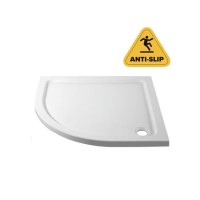ONLY OPENED - 800mm Quadrant Shower Tray 45mm - Non-Slip White Acrylic Stone Resin - Pearl