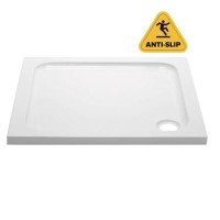 800x800mm Square Shower Tray – Low Profile 45mm – Stone Resin – Anti-Slip – White – Pearl