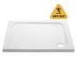 ALMOST PERFECT - 800mm Non Slip White Stone Resin Square Shower Tray - Pearl