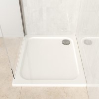 900x800mm Rectangular Shower Tray – Low Profile 45mm – Stone Resin – White – Pearl