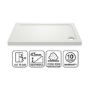900x800mm Rectangular Shower Tray – Low Profile 45mm – Stone Resin – White – Pearl