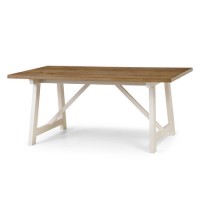 Julian Bowen Pembroke Ivory and Oak Dining Table Julian Bowen Pembroke Ivory and Oak Dining Table