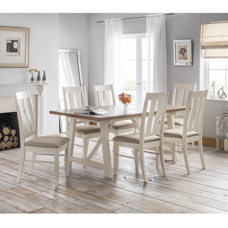 Julian Bowen Pair of Pembroke Ivory Dining Chairs