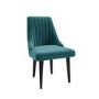 Pair of Teal Velvet Ribbed Dining Chairs - Penelope