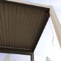 3 x 3m Heavy Duty Aluminium Pergola with Louvred Shutter Roof and Two Textilene Side Panels - In Beige