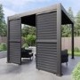 Heavy Duty Aluminium Single Slatted Adjustable Pergola Screen in Charcoal