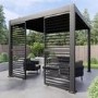 Heavy Duty Aluminium Single Slatted Adjustable Pergola Screen in Charcoal