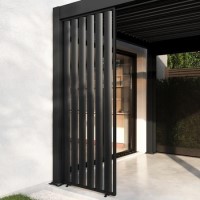 Heavy Duty Aluminium Single Vertical Slatted Pergola Screen in Charcoal