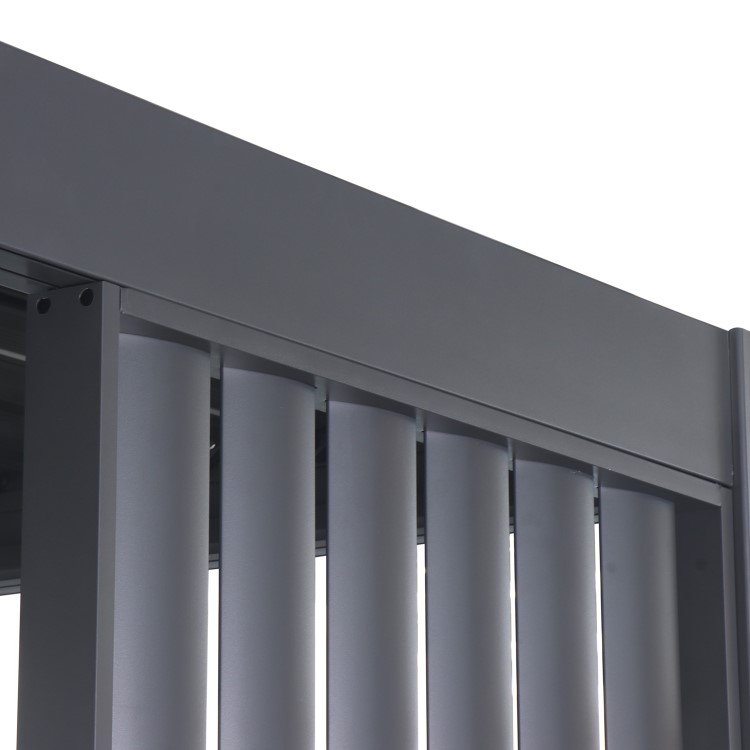 Heavy Duty Aluminium Single Vertical Slatted Pergola Screen in Charcoal