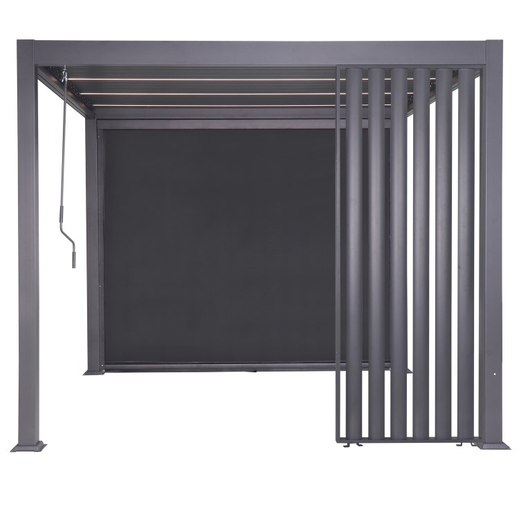 Heavy Duty Aluminium Single Vertical Slatted Pergola Screen in Charcoal