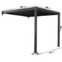 3x3 Wall Mounted Pergola with Louvered Shutter Roof in Charcoal