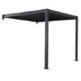 3x3 Wall Mounted Pergola with Louvered Shutter Roof in Charcoal
