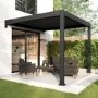 3x3 Wall Mounted Pergola with Louvered Shutter Roof in Charcoal