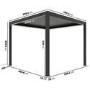 3 x 3m Heavy Duty Aluminium Charcoal Automatic Louvred Pergola with LED Lighting & 2 Textilene Side Panels