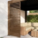 PERG010 Heavy Duty Aluminium Single Slatted Adjustable Pergola Screen in Wood Effect