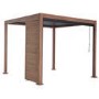 Heavy Duty Aluminium Single Slatted Adjustable Pergola Screen in Wood Effect