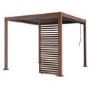 Heavy Duty Aluminium Single Slatted Adjustable Pergola Screen in Wood Effect