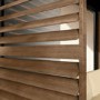 Heavy Duty Aluminium Single Slatted Adjustable Pergola Screen in Wood Effect