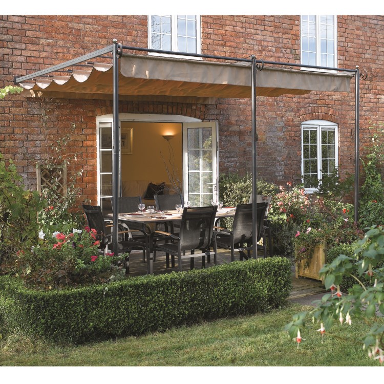 Rowlinson St Tropez Retractable Garden Canopy - 270 x 330cm
