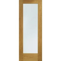 Pre-Finished Ext Oak Double Glazed Pattern 10 Door with Clear Glass - Pre-Finished, 1981 x 762 x 44 mm