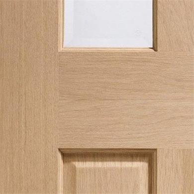 Internal Oak Victorian 4-Panel Glazed Door with Clear Bevelled Glass - Pre-Finished - 1981 x 838 x 35mm - Victoria - XL Joinery