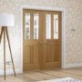 Internal Oak Malton Door with Clear Bevelled Glass - Pre-Finished - 1981 x 762 x 35mm - Victoria - XL Joinery