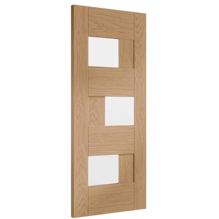 Internal Oak Glazed  Door with Clear Glass - Pre-Finished - 1981 x 686 x 35mm - Perugia - XL Joinery