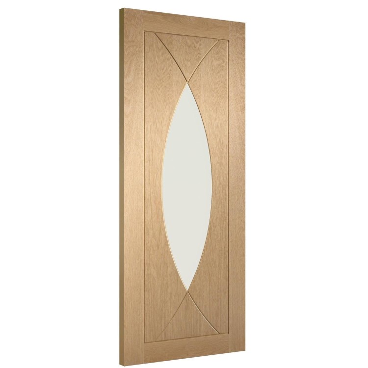 Internal Oak Glazed Door with Clear Glass - Pre-Finished - 1981 x 838 x 35mm - Pesaro - XL Joinery
