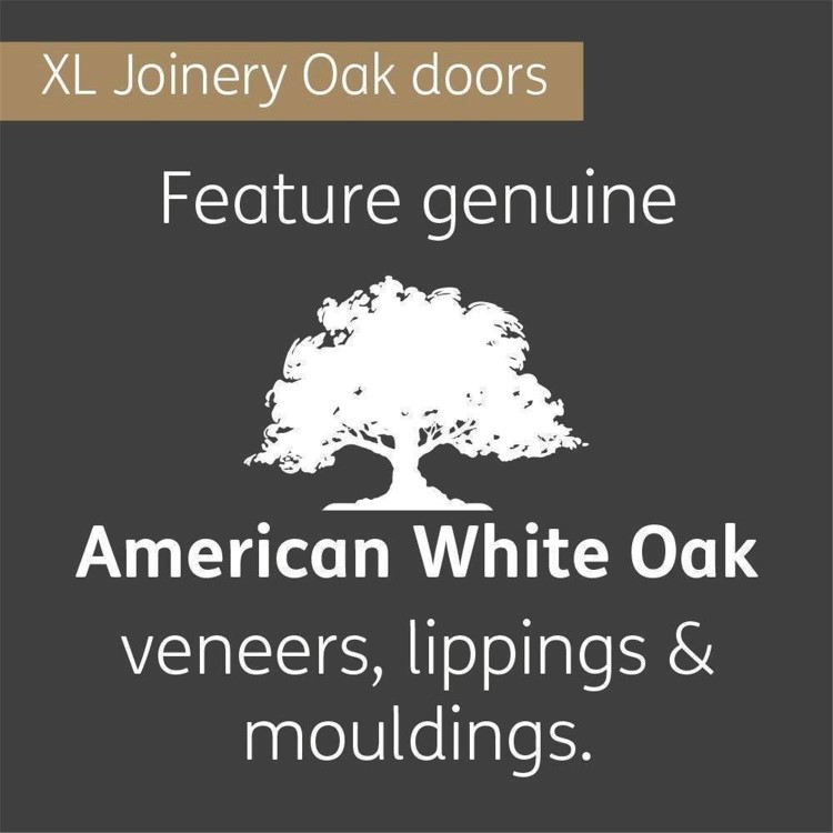 Internal Oak Glazed Door with Clear Glass - Pre-Finished - 1981 x 838 x 35mm - Pesaro - XL Joinery