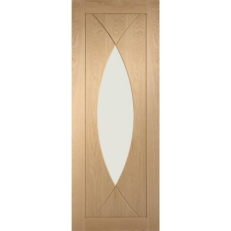 Internal Oak Glazed Door with Clear Glass - Pre-Finished - 2040 x 726 x 40mm - Pesaro - XL Joinery
