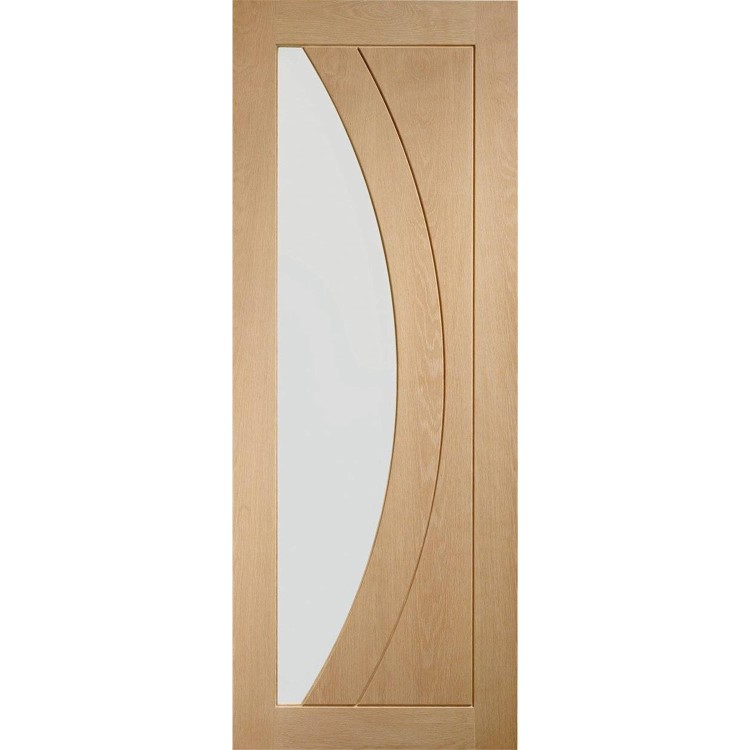 Internal Oak Pre-Finished Salerno with Clear Glass - Pre-Finished, 1981 x 686 x 35 mm