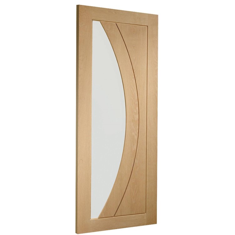 Internal Oak Pre-Finished Salerno with Clear Glass - Pre-Finished, 1981 x 686 x 35 mm