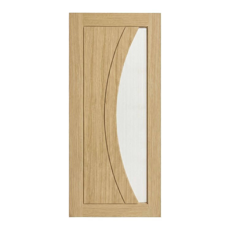 Internal Oak Glazed Door with Reeded Glass - Pre-Finished - 1981 x 762 x 35mm - Salerno - XL Joinery