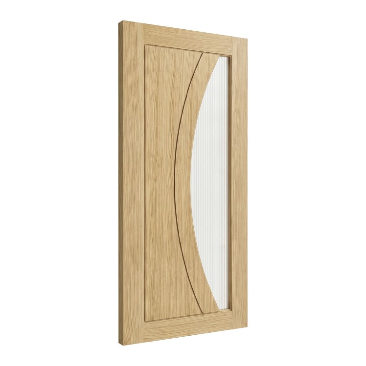 Internal Oak Glazed Door with Reeded Glass - Pre-Finished - 1981 x 762 x 35mm - Salerno - XL Joinery