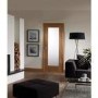 Internal Oak Pre-Finished Pattern 10 Door with Obscure Glass - Pre-Finished, 1981 x 762 x 35 mm