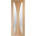 PFGOVER726C Internal Oak Door with Clear Glass - Pre-Finished - 2040 x 726 x 40mm - Verona - XL Joinery