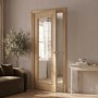 Internal Oak Fully-Glazed Door with Clear Bevelled Glass - Pre-Finished - 1981 x 762 x 35mm - Wellington - XL Joinery