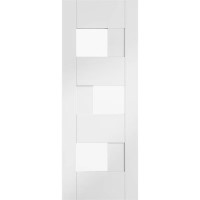 Internal White Finished Door with Clear Glass - Pre-Finished - 1981 x 838 x 35mm - Perugia Essential - XL Joinery