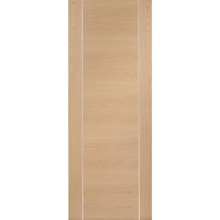 Internal Oak FD30 Fire Door with Aluminium Detail - Pre-Finished - 1981 x 838 x 44mm - Forli - XL Joinery