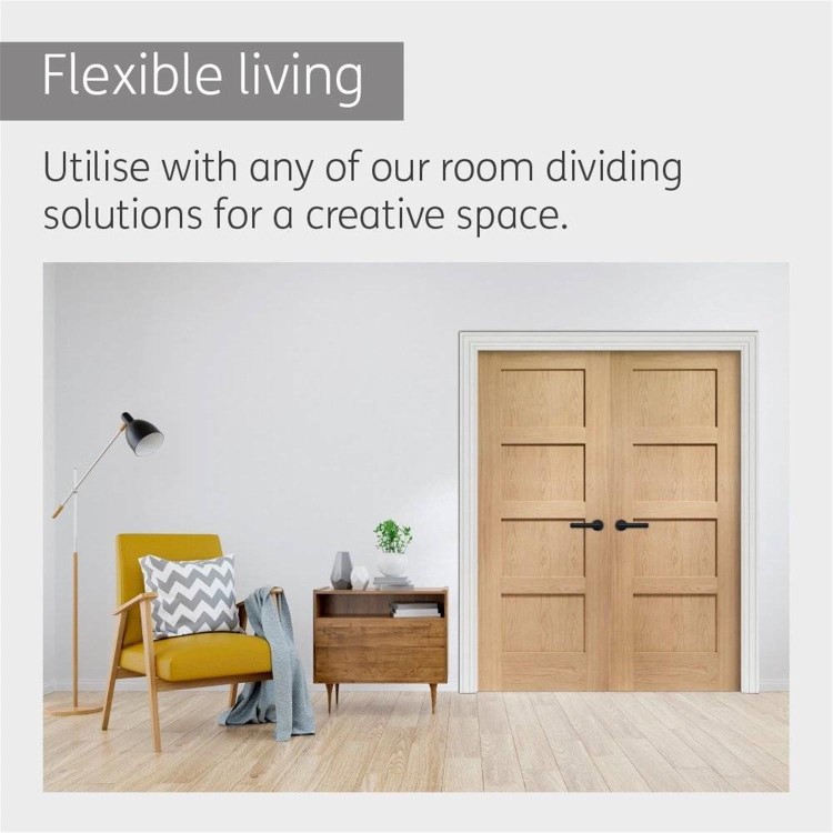 Internal Oak Pre-Finished Shaker 4 Panel Door - Pre-Finished, 1981 x 762 x 35 mm