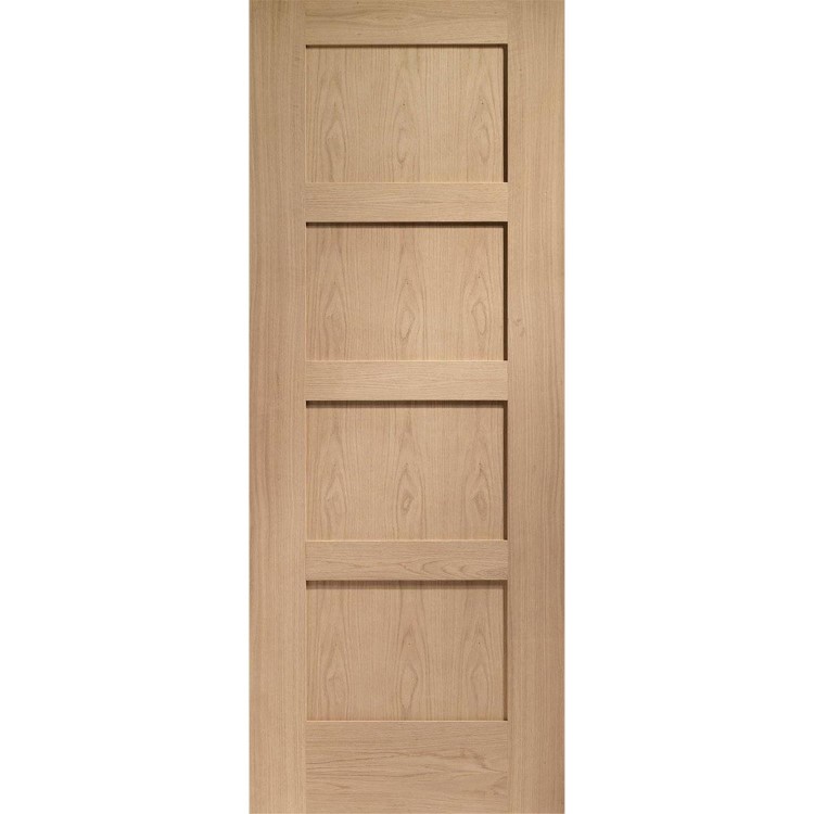 Internal Oak Pre-Finished Shaker 4-Panel FD30 Fire Door - Pre-Finished - 1981 x 838 x 44mm - XL Joinery