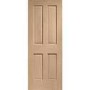 Victorian 4 Panel Pre-Finished Internal Oak Fire Door - Pre-Finished, 1981 x 762 x 44 mm