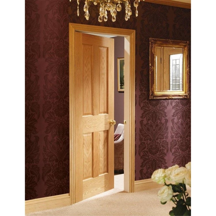 Internal Oak Pre-finished Victorian 4 Panel FD30 Fire Door - Pre-Finished - 2040 x 826 x 44mm - Victoria - XL Joinery
