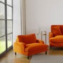 Payton Orange Velvet Pet Sofa - Suitable for Dogs & Cats