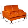 Payton Orange Velvet Pet Sofa - Suitable for Dogs & Cats