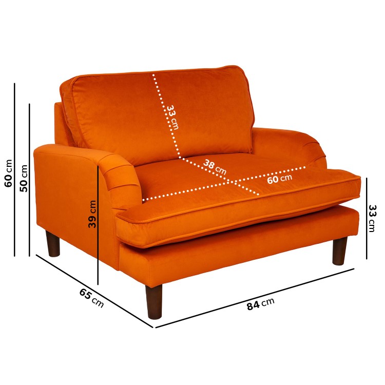 Payton Orange Velvet Pet Sofa - Suitable for Dogs & Cats