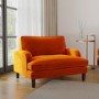 Payton Orange Velvet Pet Sofa - Suitable for Dogs & Cats