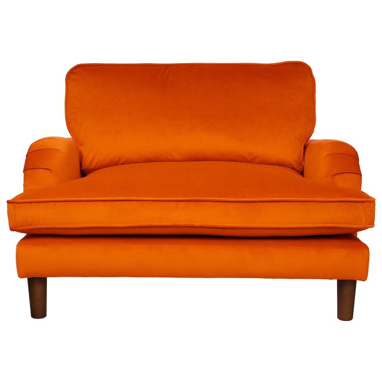 Payton Orange Velvet Pet Sofa - Suitable for Dogs & Cats